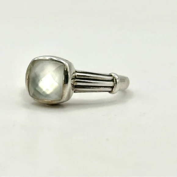 Lagos Mother of Pearl Quartz Doublet Silver Ring Size 7 - Picture 2 of 13
